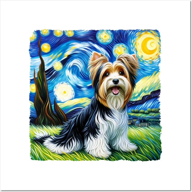 Starry Biewer Terrier Dog Portrait - Pet Portrait Wall Art by starry_night